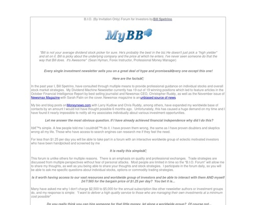A Forum for Investors & Traders – BIO Forum by Bill Spetrino A Forum for Investors & Traders – BIO Forum by Bill Spetrino