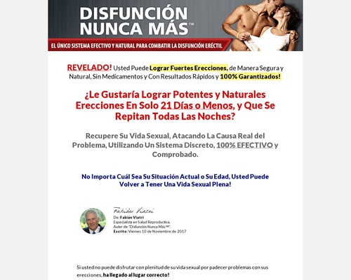 Disfunción Nunca Más – 90% de Comisión y Upsells. Disfunción Nunca Más – 90% de Comisión y Upsells.
