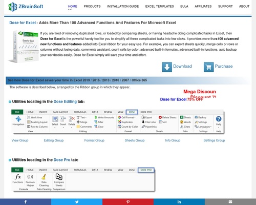 Excel Add-In (Dose for Excel) Excel Add-In (Dose for Excel)